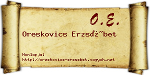 Oreskovics Erzsébet névjegykártya