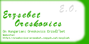 erzsebet oreskovics business card